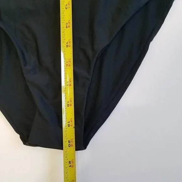 NWT Gianni Bini Black Ruffle Padded One Piece Swimsuit Size L